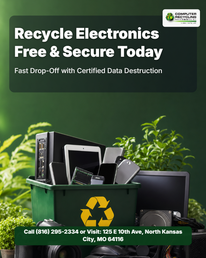 Offer: Free, secure electronics recycling with zero landfill in Kansas — AI-generated marketing creative